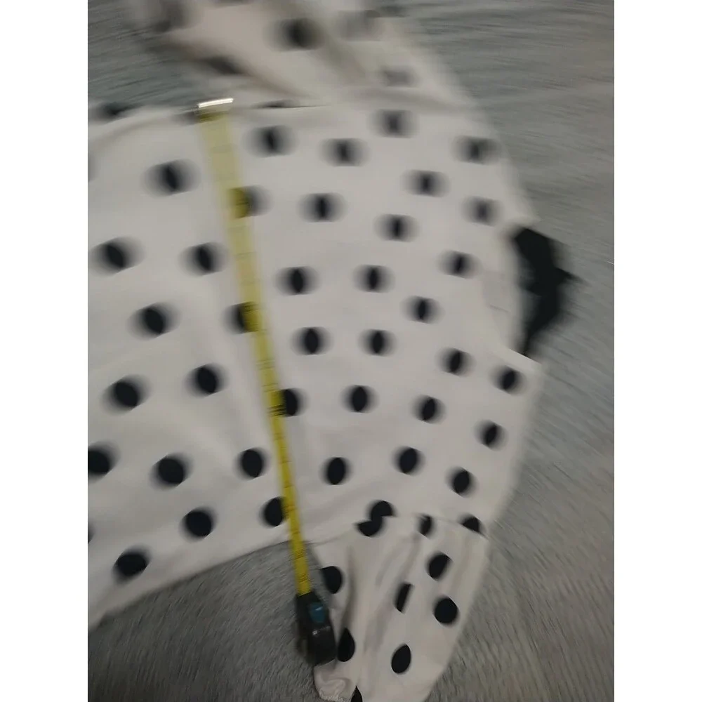 Zara Cream Blouse with Black Polka Dots and Puff Sleeves